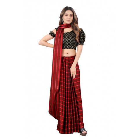 Generic Women's Satin Silk Saree with Blouse (Red, 5-6 Mtrs) Generic Women's Satin Silk Saree with Blouse (Red, 5-6 Mtrs)