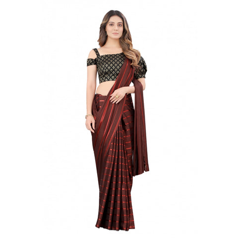 Generic Women's Satin Silk Saree with Blouse (Orange, 5-6 Mtrs) Generic Women's Satin Silk Saree with Blouse (Orange, 5-6 Mtrs)