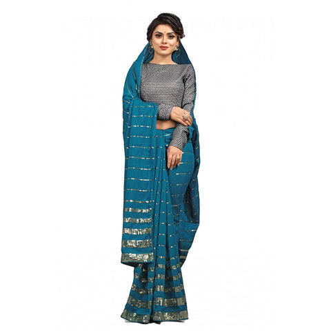 Generic Women's Vichitra Saree with Blouse (Rama, 5-6 Mtrs) Generic Women's Vichitra Saree with Blouse (Rama, 5-6 Mtrs)
