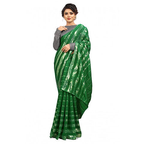 Generic Women's Vichitra Saree with Blouse (Green, 5-6 Mtrs) Generic Women's Vichitra Saree with Blouse (Green, 5-6 Mtrs)