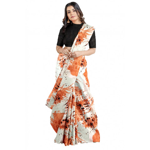 Generic Women's Joya Silk Saree with Blouse (Orange, 5-6 Mtrs) Generic Women's Joya Silk Saree with Blouse (Orange, 5-6 Mtrs)