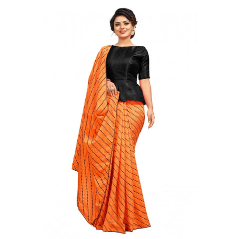 Generic Women's Vichitra Saree with Blouse (Orange, 5-6 Mtrs) Generic Women's Vichitra Saree with Blouse (Orange, 5-6 Mtrs)