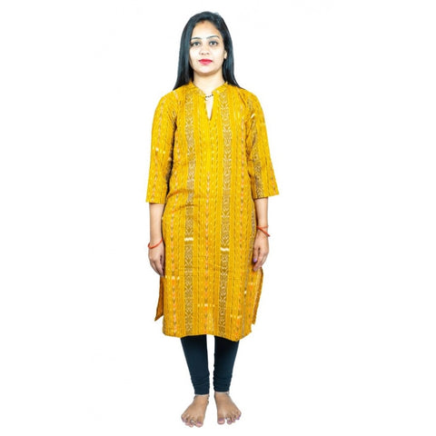 Generic Women's Sambalpuri Certified Handloom Pure Cotton Straight Kurti (Yellow) Generic Women's Sambalpuri Certified Handloom Pure Cotton Straight Kurti (Yellow)