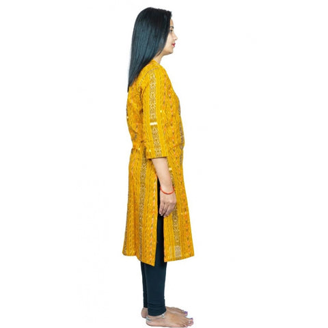 Generic Women's Sambalpuri Certified Handloom Pure Cotton Straight Kurti (Yellow) Generic Women's Sambalpuri Certified Handloom Pure Cotton Straight Kurti (Yellow)