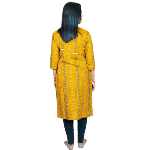 Generic Women's Sambalpuri Certified Handloom Pure Cotton Straight Kurti (Yellow) Generic Women's Sambalpuri Certified Handloom Pure Cotton Straight Kurti (Yellow)