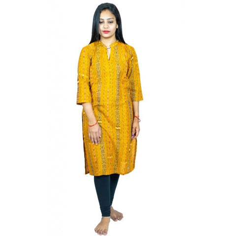 Generic Women's Sambalpuri Certified Handloom Pure Cotton Straight Kurti (Yellow) Generic Women's Sambalpuri Certified Handloom Pure Cotton Straight Kurti (Yellow)