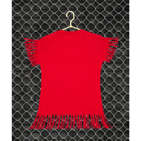 Generic Girl's Casual Short Sleeve Printed Cotton T Shirt (Red) Generic Girl's Casual Short Sleeve Printed Cotton T Shirt (Red)