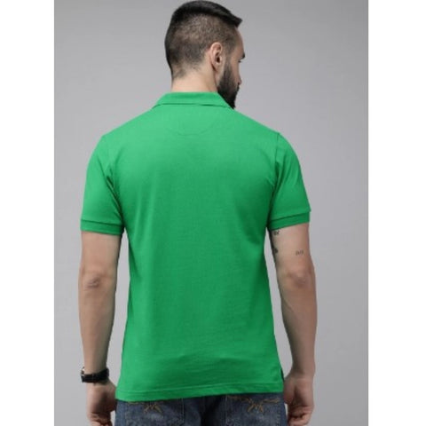 Generic Men's Casual Half sleeve Solid Cotton Polo Neck T-shirt (Green) Generic Men's Casual Half sleeve Solid Cotton Polo Neck T-shirt (Green)
