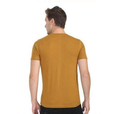 Generic Men's Casual Short Sleeves Cotton Round Neck T-shirt (Mustard) Generic Men's Casual Short Sleeves Cotton Round Neck T-shirt (Mustard)