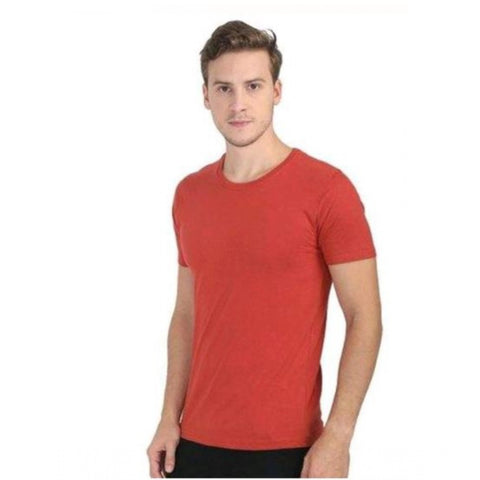 Generic Men's Casual Short Sleeves Cotton Round Neck T-shirt (Red) Generic Men's Casual Short Sleeves Cotton Round Neck T-shirt (Red)