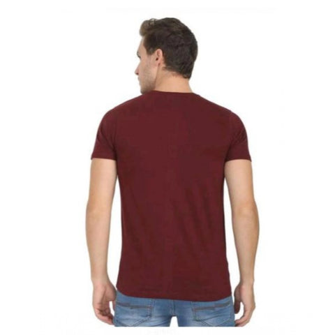 Generic Men's Casual Short Sleeves Cotton Round Neck T-shirt (Maroon) Generic Men's Casual Short Sleeves Cotton Round Neck T-shirt (Maroon)