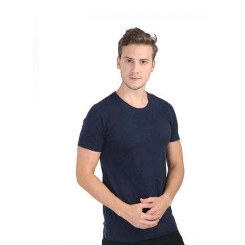 Generic Men's Casual Short Sleeves Cotton Round Neck T-shirt (Navy blue) Generic Men's Casual Short Sleeves Cotton Round Neck T-shirt (Navy blue)