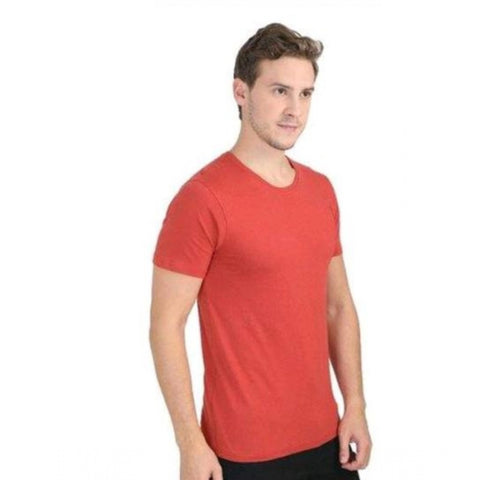 Generic Men's Casual Short Sleeves Cotton Round Neck T-shirt (Red) Generic Men's Casual Short Sleeves Cotton Round Neck T-shirt (Red)