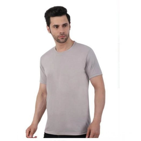 Generic Men's Casual Short Sleeves Cotton Round Neck T-shirt (Grey) Generic Men's Casual Short Sleeves Cotton Round Neck T-shirt (Grey)