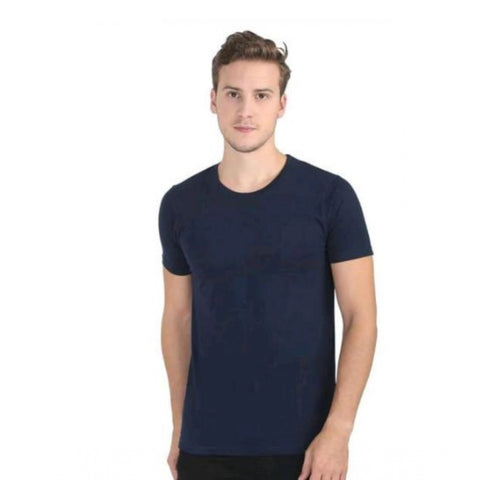 Generic Men's Casual Short Sleeves Cotton Round Neck T-shirt (Navy blue) Generic Men's Casual Short Sleeves Cotton Round Neck T-shirt (Navy blue)
