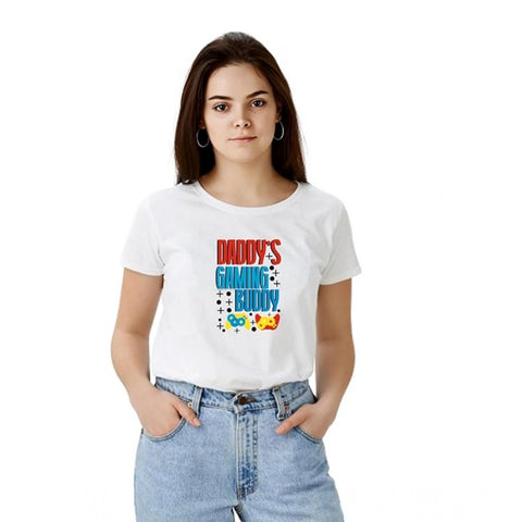 Generic Women's Polyester Solid Printed Round Neck Half Sleeve T-shirt (White) Generic Women's Polyester Solid Printed Round Neck Half Sleeve T-shirt (White)