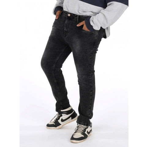 Generic Men's Cotton Blended Solid Plus Size Jeans (Grey) Generic Men's Cotton Blended Solid Plus Size Jeans (Grey)