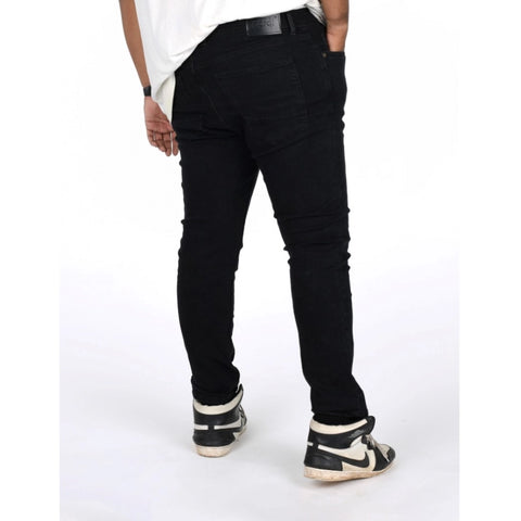 Generic Men's Cotton Blended Solid Plus Size Jeans (Black) Generic Men's Cotton Blended Solid Plus Size Jeans (Black)