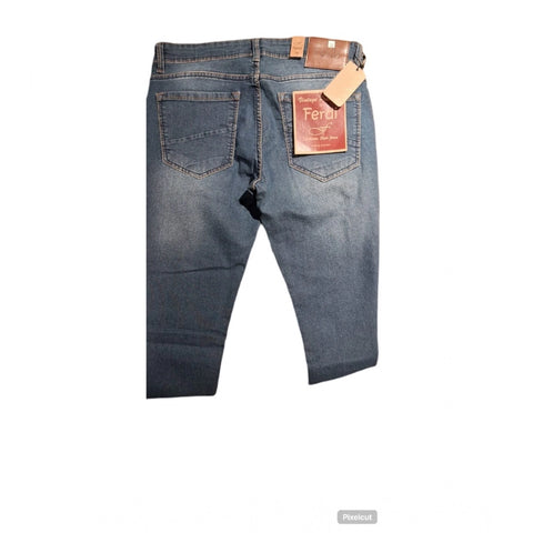 Generic Men's Cotton Blended Solid Tapered Jeans (Blue) Generic Men's Cotton Blended Solid Tapered Jeans (Blue)