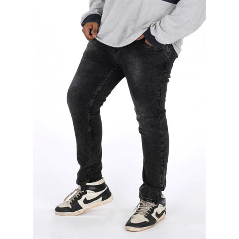 Generic Men's Cotton Blended Solid Plus Size Jeans (Grey) Generic Men's Cotton Blended Solid Plus Size Jeans (Grey)