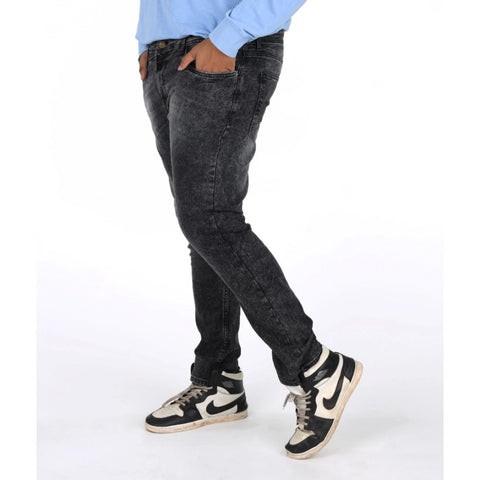 Generic Men's Cotton Blended Solid Plus Size Jeans (Grey) Generic Men's Cotton Blended Solid Plus Size Jeans (Grey)