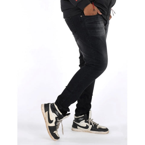 Generic Men's Cotton Blended Solid Plus Size Jeans (Black) Generic Men's Cotton Blended Solid Plus Size Jeans (Black)