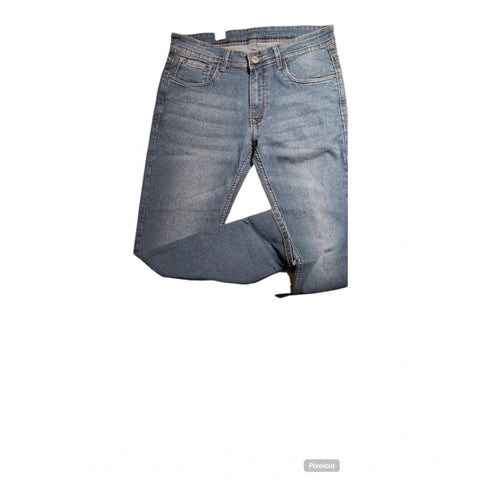 Generic Men's Cotton Blended Solid Tapered Jeans (Blue) Generic Men's Cotton Blended Solid Tapered Jeans (Blue)