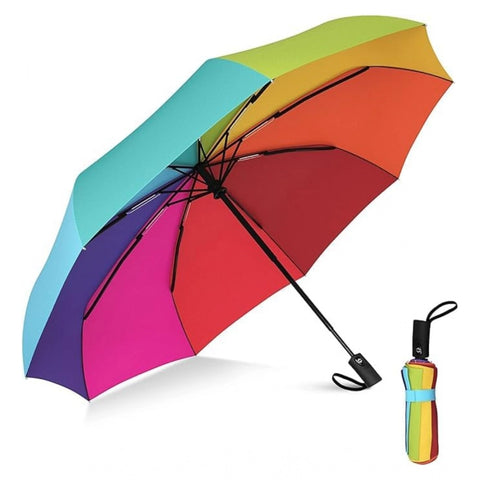 Generic Metal Portable Auto Travel Umbrella (Rainbow) Generic Metal Portable Auto Travel Umbrella (Rainbow)