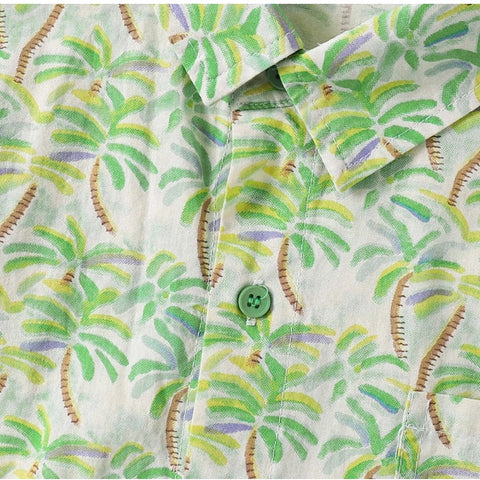 Generic Boy's Cotton Blend Printed Short  Sleeve Shirt (Green) Generic Boy's Cotton Blend Printed Short  Sleeve Shirt (Green)