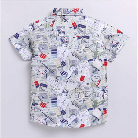 Generic Boy's Cotton Blend Printed Short Sleeve Shirt (MultiColor) Generic Boy's Cotton Blend Printed Short Sleeve Shirt (MultiColor)