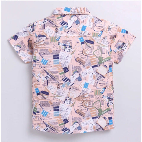 Generic Boy's Cotton Blend Printed Short Sleeve Shirt (MultiColor) Generic Boy's Cotton Blend Printed Short Sleeve Shirt (MultiColor)