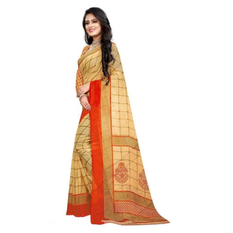 Generic Women's Georgette Printed Saree With Unstitched Blouse 5.5Mtr (Orange) Generic Women's Georgette Printed Saree With Unstitched Blouse 5.5Mtr (Orange)
