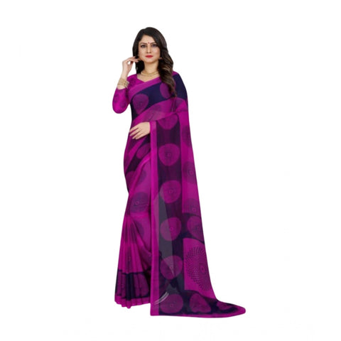 Generic Women's Georgette Printed Saree With Unstitched Blouse 5.5Mtr (Purple) Generic Women's Georgette Printed Saree With Unstitched Blouse 5.5Mtr (Purple)