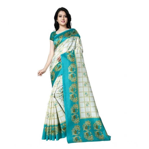 Generic Women's Georgette Printed Saree With Unstitched Blouse 5.5Mtr (Aqua Blue) Generic Women's Georgette Printed Saree With Unstitched Blouse 5.5Mtr (Aqua Blue)