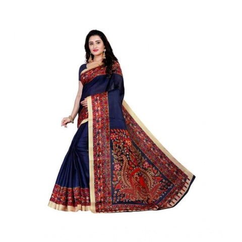 Generic Women's Georgette Printed Saree With Unstitched Blouse 5.5Mtr (Navy Blue) Generic Women's Georgette Printed Saree With Unstitched Blouse 5.5Mtr (Navy Blue)