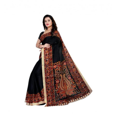 Generic Women's Georgette Printed Saree With Unstitched Blouse 5.5Mtr (Black) Generic Women's Georgette Printed Saree With Unstitched Blouse 5.5Mtr (Black)