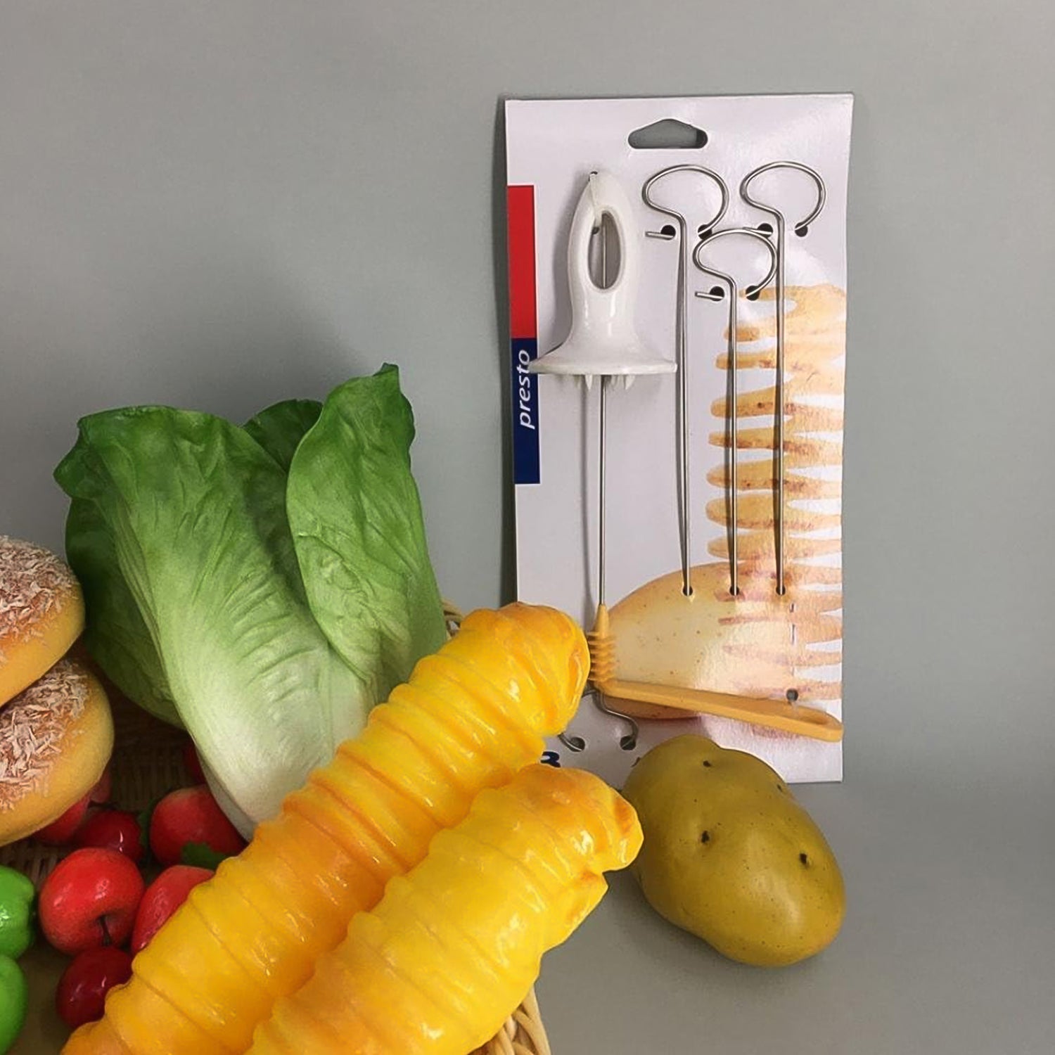 1 Set Potato Spiral Cutter, Potato Twister (4 Spits)