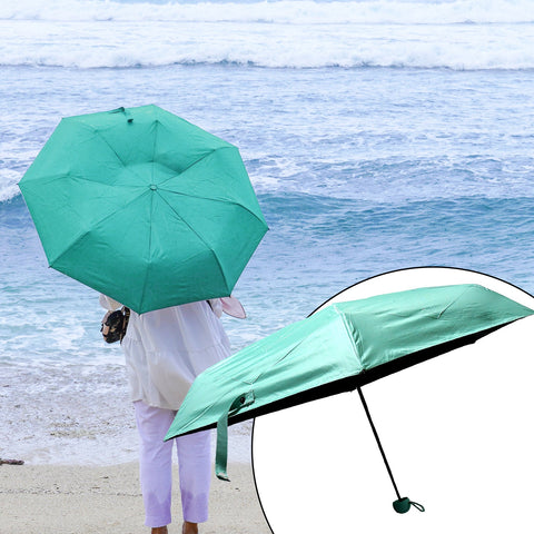 5 Fold Manual Open Umbrella With Capsule Case | Windproof, Sunproof & Rainproof with Sturdy Steel Shaft & Wrist Straps | Easy to Hold & Carry | Umbrella for Women, Men & Kids 