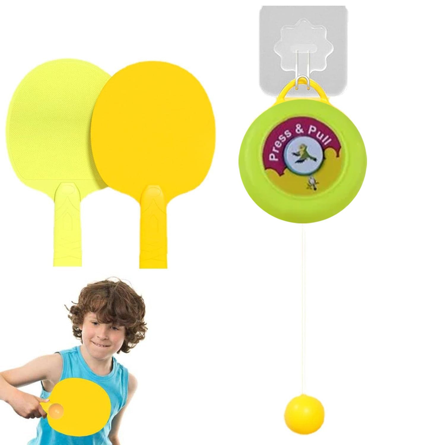 Portable Indoor Hanging Table Tennis with Three Ball, Table Tennis Self Training Set