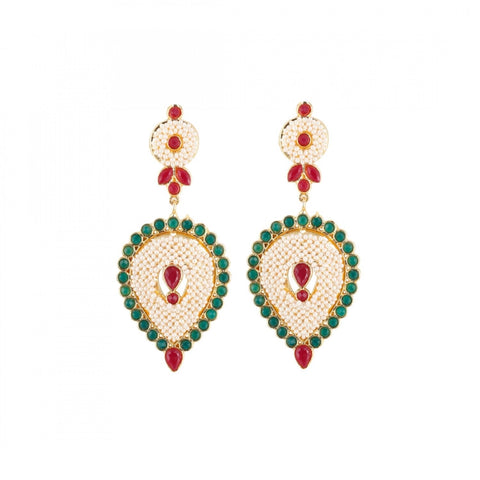 Designer Traditional India Rajasthani Basra Pearl Necklace with Earrings