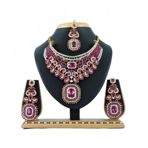 Generic Women's Alloy Necklace set (Pink)