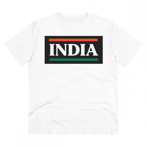 Generic Men's PC Cotton India Printed T Shirt (Color: White, Thread Count: 180GSM)