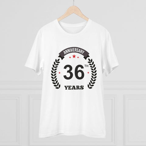 Generic Men's PC Cotton 36th Anniversary Printed T Shirt (Color: White, Thread Count: 180GSM)