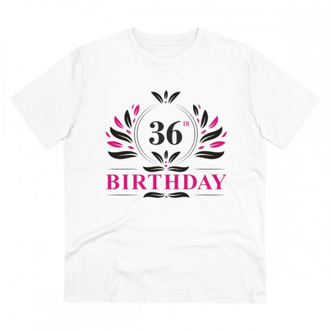 Generic Men's PC Cotton 36th Birthday Printed T Shirt (Color: White, Thread Count: 180GSM)