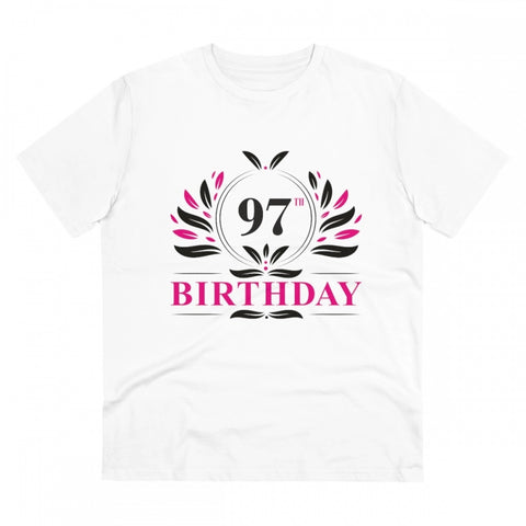 Generic Men's PC Cotton 97th Birthday Printed T Shirt (Color: White, Thread Count: 180GSM)