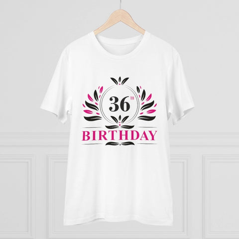 Generic Men's PC Cotton 36th Birthday Printed T Shirt (Color: White, Thread Count: 180GSM)