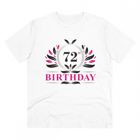 Generic Men's PC Cotton 72nd Birthday Printed T Shirt (Color: White, Thread Count: 180GSM)