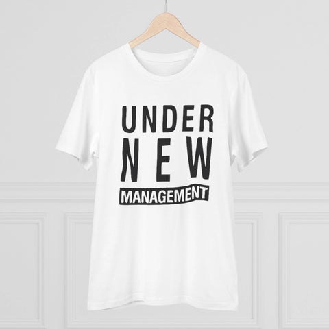 Generic Men's PC Cotton Under New Management Desing Printed T Shirt (Color: White, Thread Count: 180GSM)