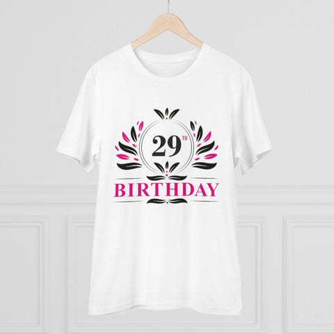 Generic Men's PC Cotton 29th Birthday Printed T Shirt (Color: White, Thread Count: 180GSM)