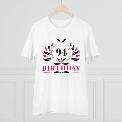 Generic Men's PC Cotton 94th Birthday Printed T Shirt (Color: White, Thread Count: 180GSM)